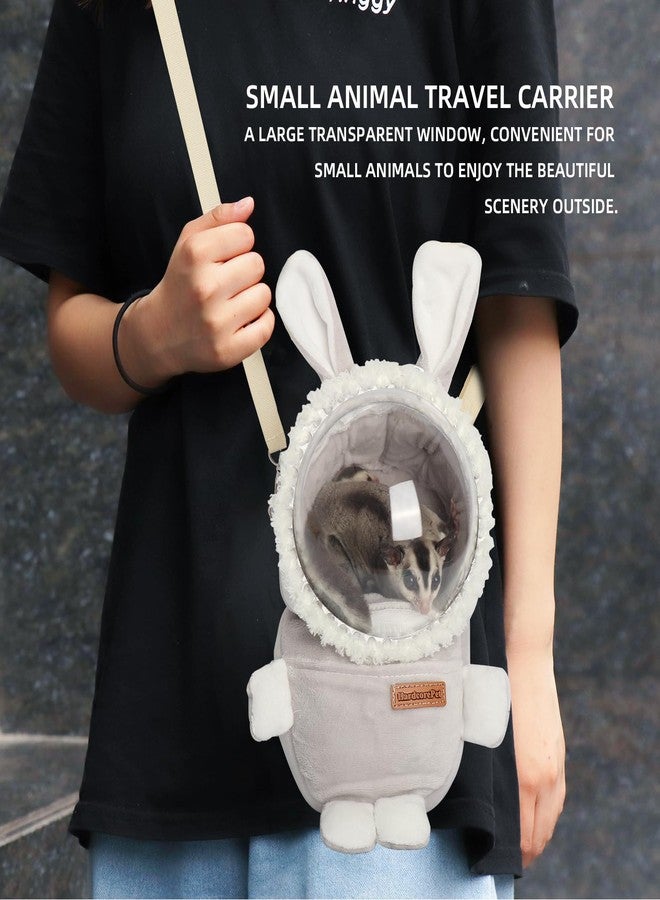HardcorePet Hamster Carrier Rat Bag Cute Rabbit Shape Small Animal Sugar Glider Travel Pouch Gerbil Hedgehog Portable Travel Carrier Outdoor Hangbag Grey Squirrel Rat Carrier (Grey) - Image 2